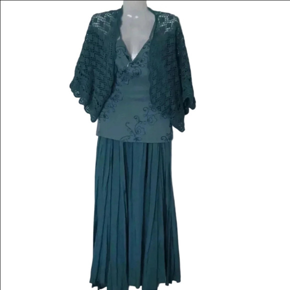 🏍BLUE Skirt, top and knitted cardigan🎉 - Picture 2 of 11